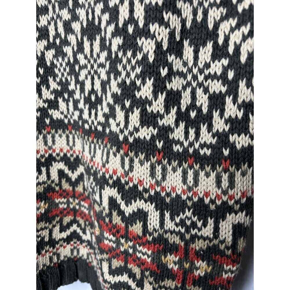 VINTAGE Abercrombie and Fitch Sweater Mens Medium Brown Cable Fair Isle Oarsman - Picture 7 of 9